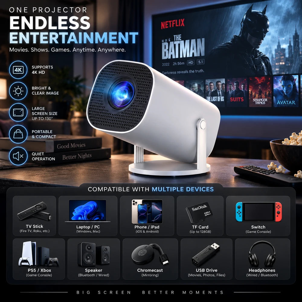 Aviora Mini Portable Smart Projector